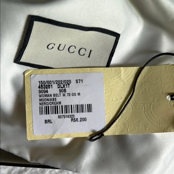 Gucci Black and Gold Belt with Double G Design